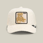 Goorin Bros Double Stuffed Teddy cream sherpa trucker cap with a framed teddy bear patch western clothing Utah SKU 1013226WAX01OS