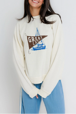 Great Lakes Raglan Crew Sunny Somewhere cute womens crewneck sweatshirt Boltranchstore.com