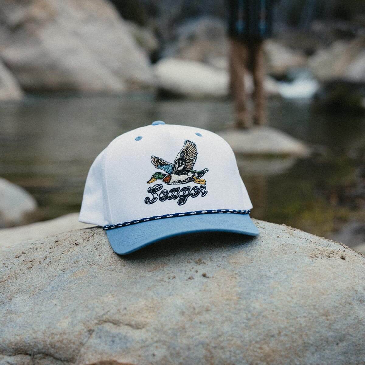 Utah western clothing rodeo mens fashion Greenhead Snapback White Blue SKU MHSU26GHEDWHT Boltranchstore.com free shipping