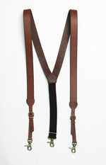 HDX Leather Gallus suspenders brown leather adjustable clasps western mens fashion Boltranchstore.com Free Shipping N2712202