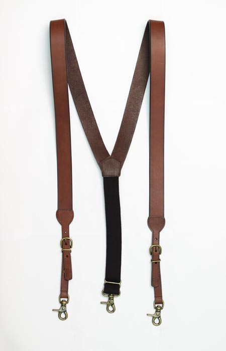 HDX Leather Gallus suspenders brown leather adjustable clasps western mens fashion Boltranchstore.com Free Shipping N2712202