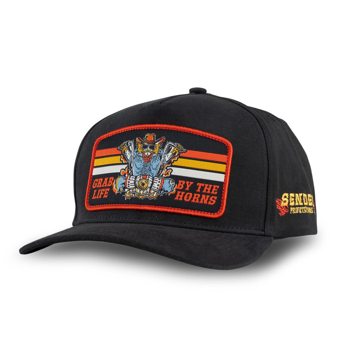 Sendero Grab Life Hat Black black snapback cap with the Grab Life design western fashion Utah SKU SPCH126H11AZZ