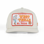 Sendero Bienvenidos Hat White flat bill cap with the Sendero agave tag stitched at the back cowboy