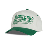 Sendero Milkin Rattlesnakes Hat Cream Green cream and green snapback cap with the Milkin Rattlesnakes design western fashion Utah SKU SPCH126H14AZZ