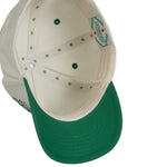 Sendero Milkin Rattlesnakes Hat Cream Green flat bill cap with the Sendero agave tag stitched at the back cowboy