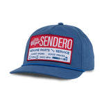 Sendero Genuine Parts Hat Blue blue snapback cap with the Genuine Parts design western fashion Utah SKU SPCH126H16AZZ