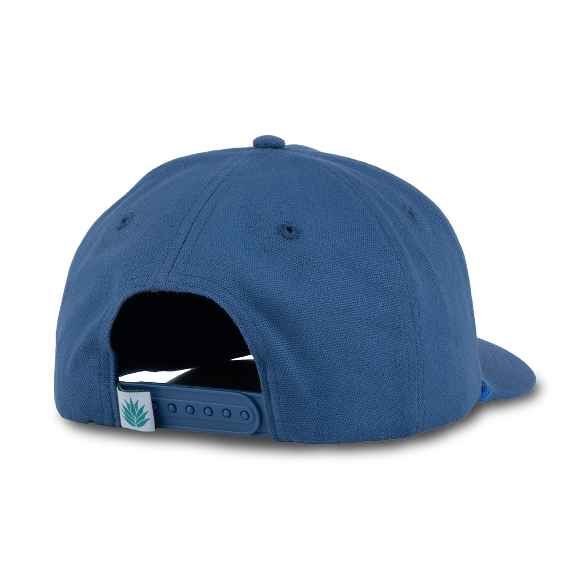 Sendero Genuine Parts Hat Blue flat bill cap with the Sendero agave tag stitched at the back cowboy