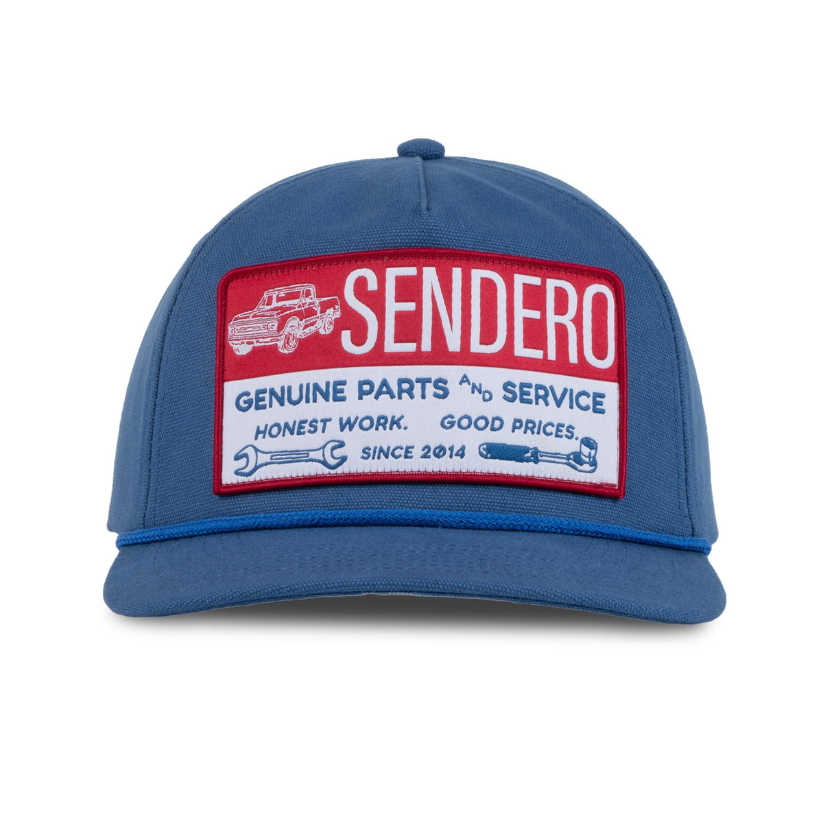 Sendero Genuine Parts Hat Blue adjustable plastic snap closure at the back for an easy fit ranch wear