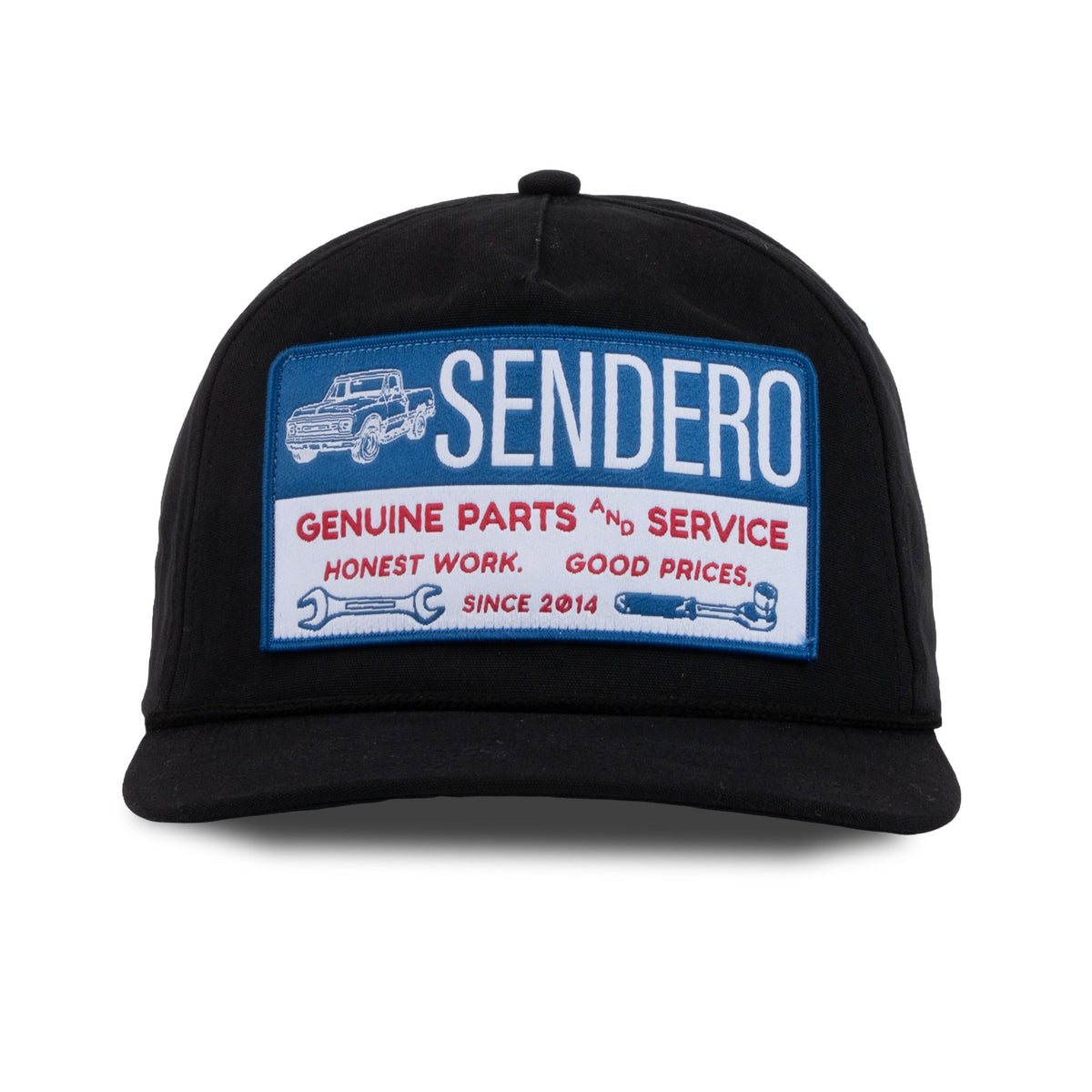 Sendero Genuine Parts Hat Black adjustable plastic snap closure at the back for an easy fit ranch wear