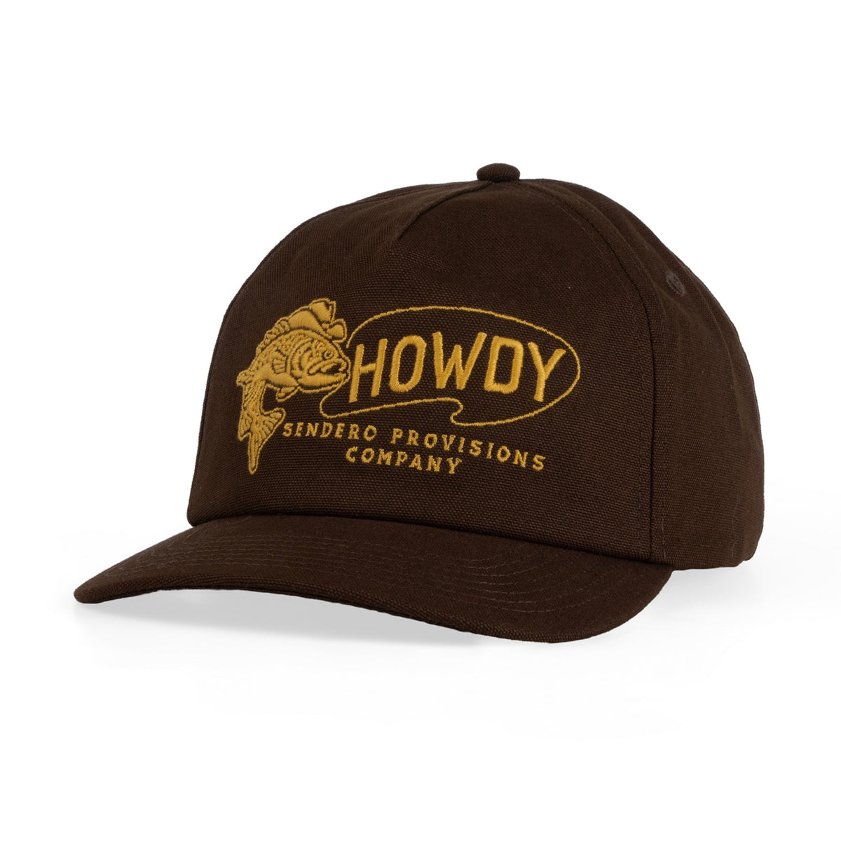 Sendero Troutlaw Hat Brown brown snapback cap with the Troutlaw design western fashion Utah SKU SPCH126H17AZZ