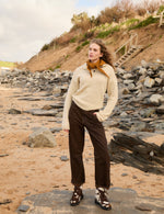Penelope Chilvers Incredible Friesian Shearling Lined Boot winter outfit with a knit jumper and scarf ranch wear