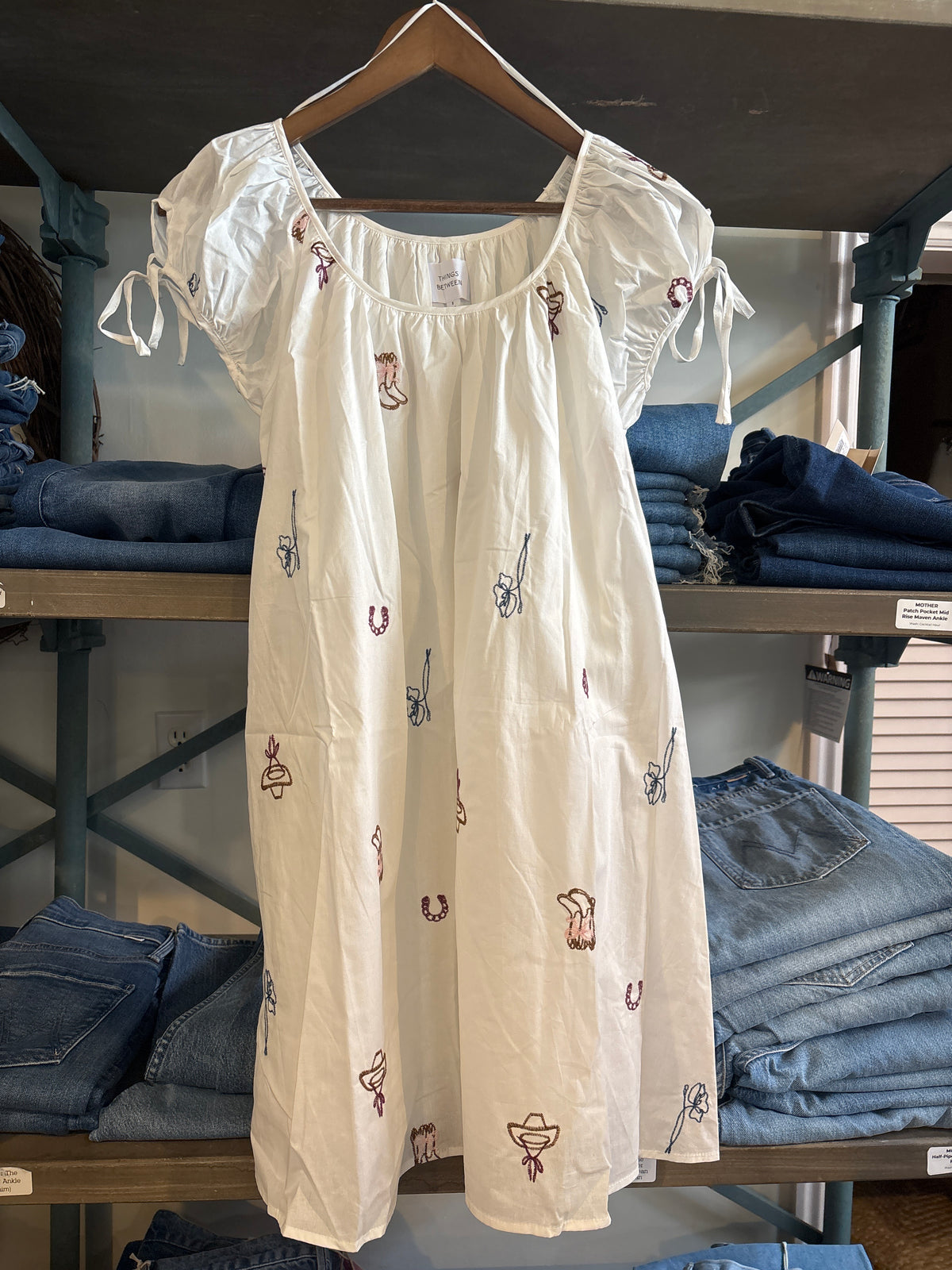 Harper Western Embroidered Dress womens white cowgirl western fashion style dress Boltranchstore.com Free Shipping