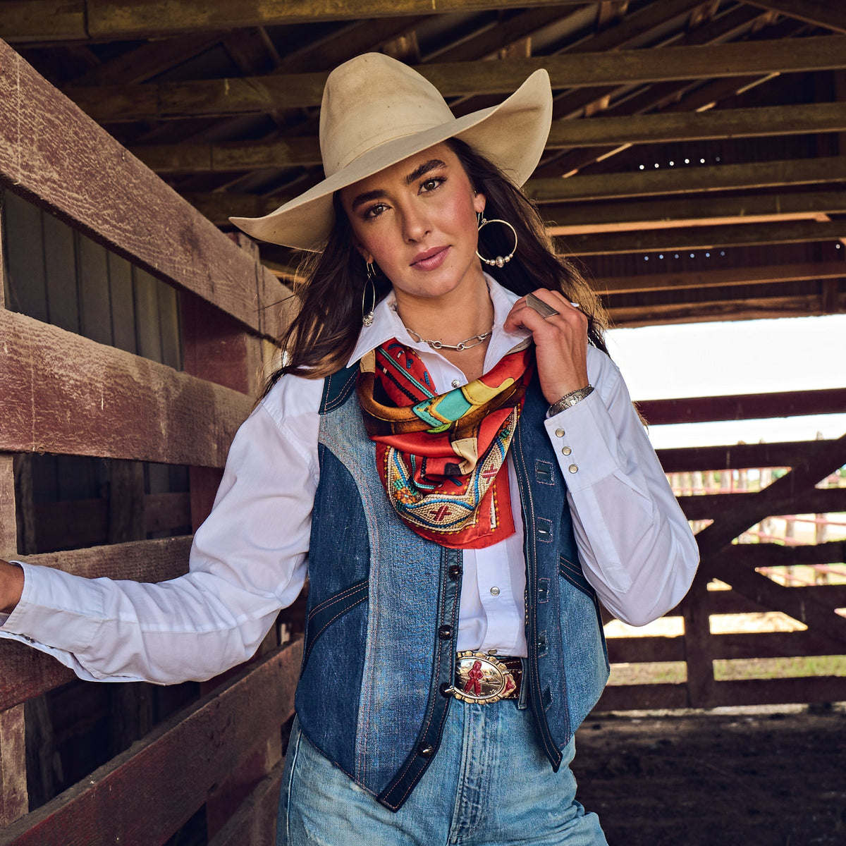 Fringe Head in the Clouds Silk Scarf square silk scarf that drapes soft and fluid cowgirl