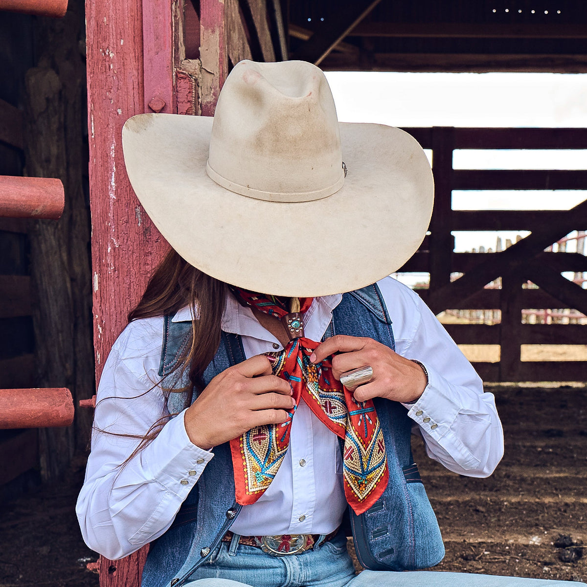 Fringe Head in the Clouds Silk Scarf lightweight layer for cool arena mornings Park City