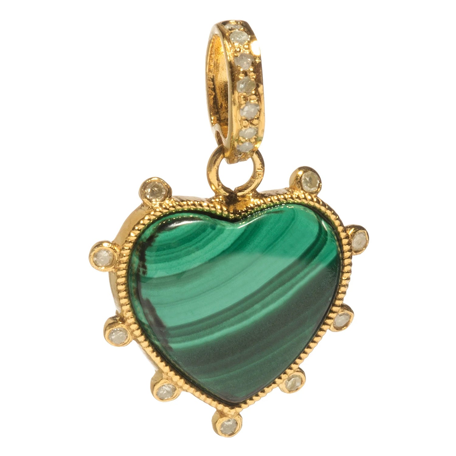 Makhala Heart Malachite Charm