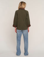 Heartloom Matin Jacket Olive contrast corduroy collar and cuffs ranch wear chore jacket Park City