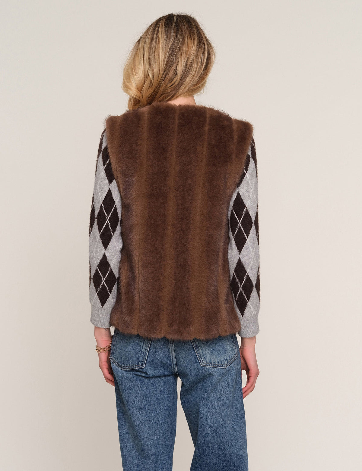 Heartloom Zamata Vest Walnut soft plush pile texture in rich brown ranch wear