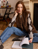 Heartloom Zamata Vest Walnut faux fur layer for rodeo season and western fashion Park City