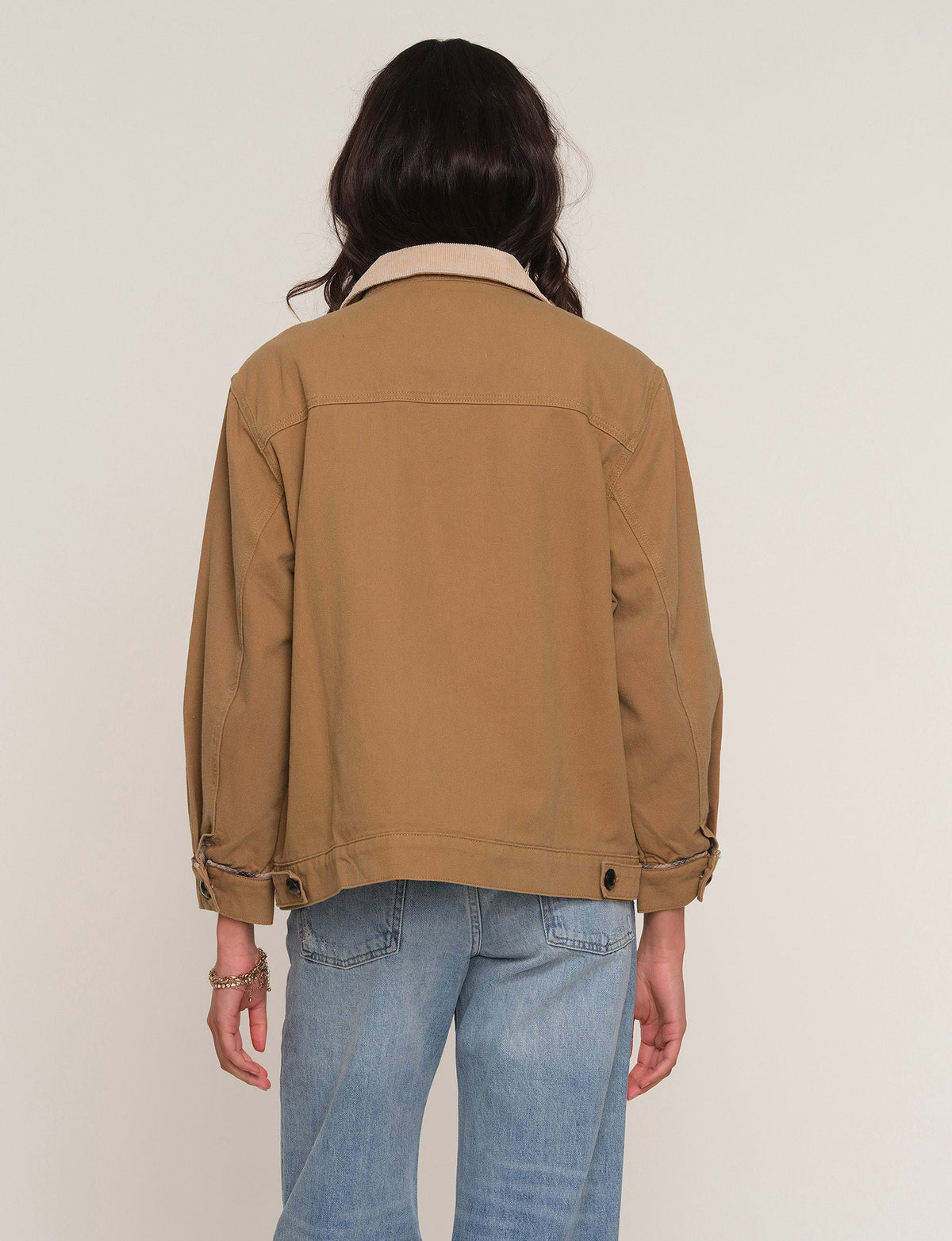 Heartloom Basha Jacket Tan plaid piping along the edges all season ranch wear jacket Park City