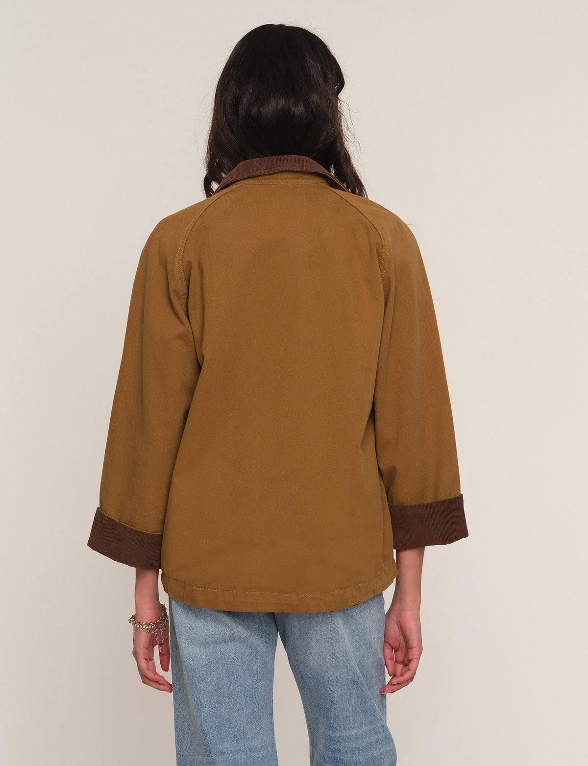 Heartloom Matin Jacket Whisky patch pockets with contrast corduroy collar and cuffs ranch wear