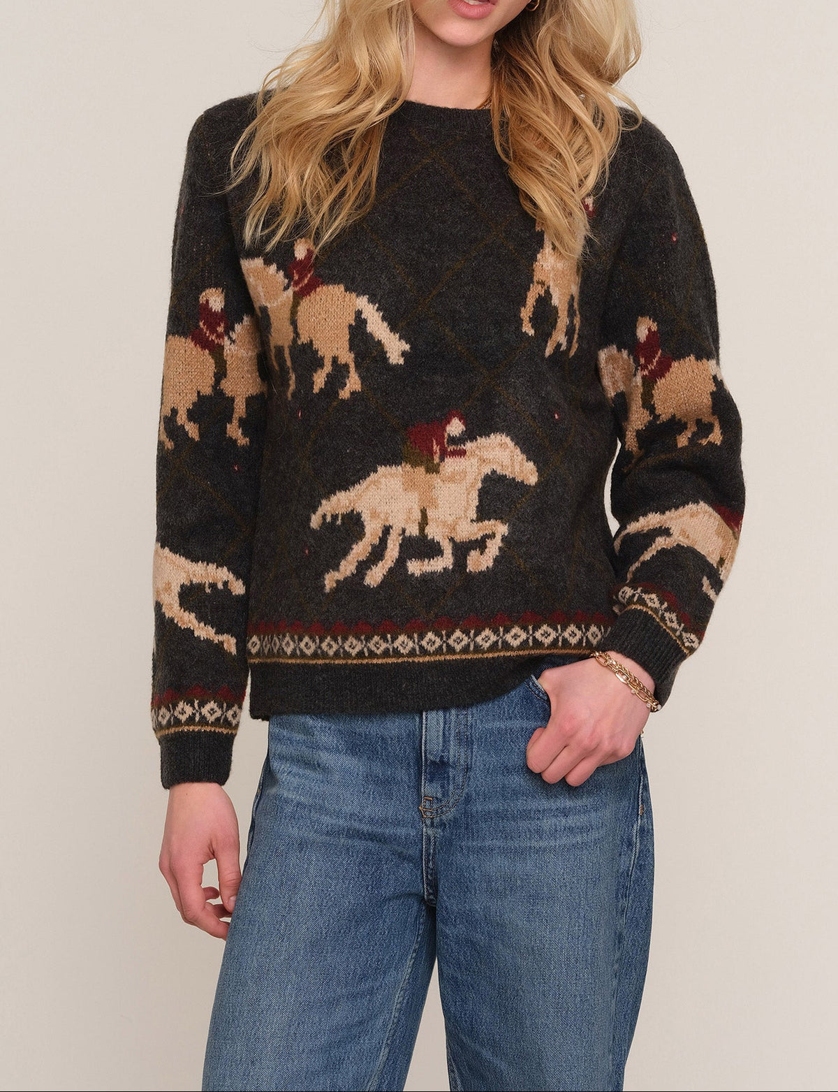 Heartloom Jemma Sweater charcoal vintage inspired knit sweater womens western boutique Utah SKU 268SK8B