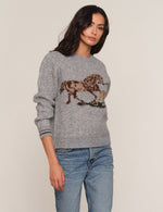 Heartloom Jackie Sweater heather knit sweater with horse jacquard womens western boutique Utah SKU 267SK4A