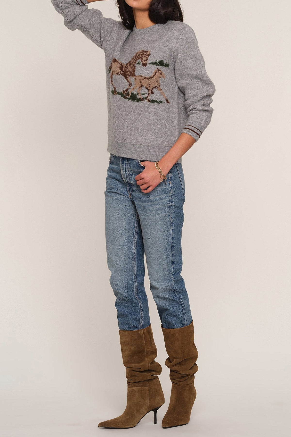 Heartloom Jackie Sweater crew neck pullover in a relaxed fit womens western clothing