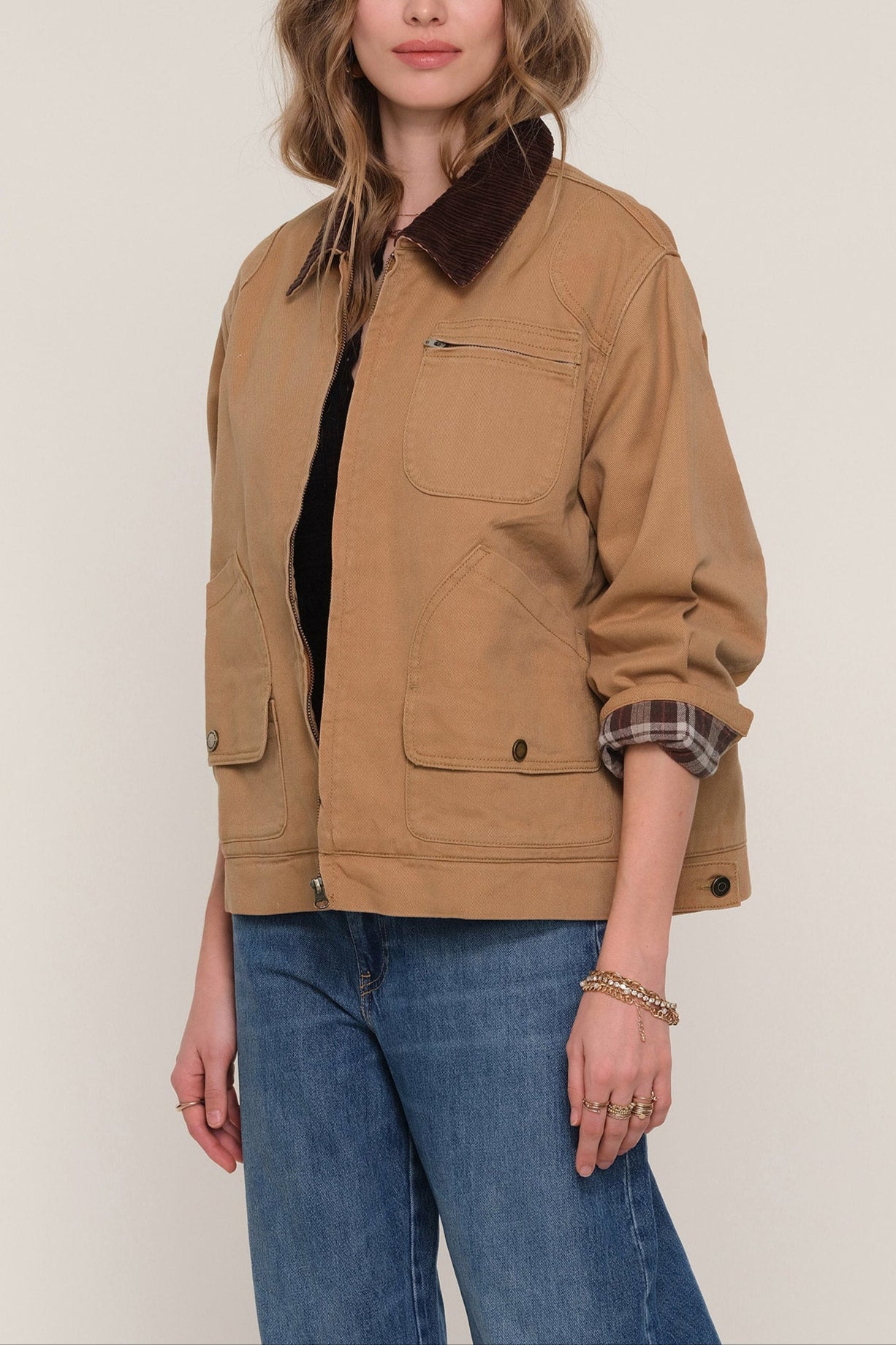Rio Womens Work Jacket Heartloom chore coat brown tan outerwear free shipping Boltranchstore.com