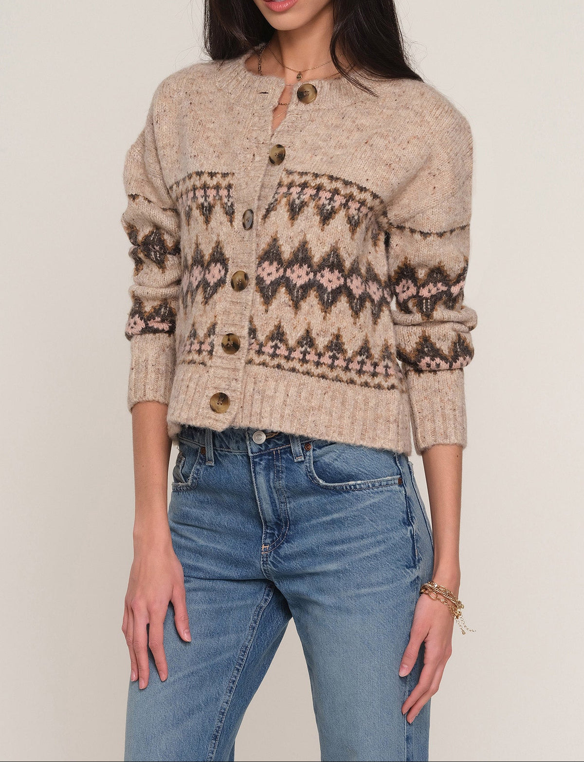 Heartloom Carlson Cardi Oat oat cozy knit cardigan womens western boutique Utah SKU 268SJ3A