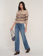 Heartloom Carlson Cardi Oat crew neck cardigan silhouette womens western clothing