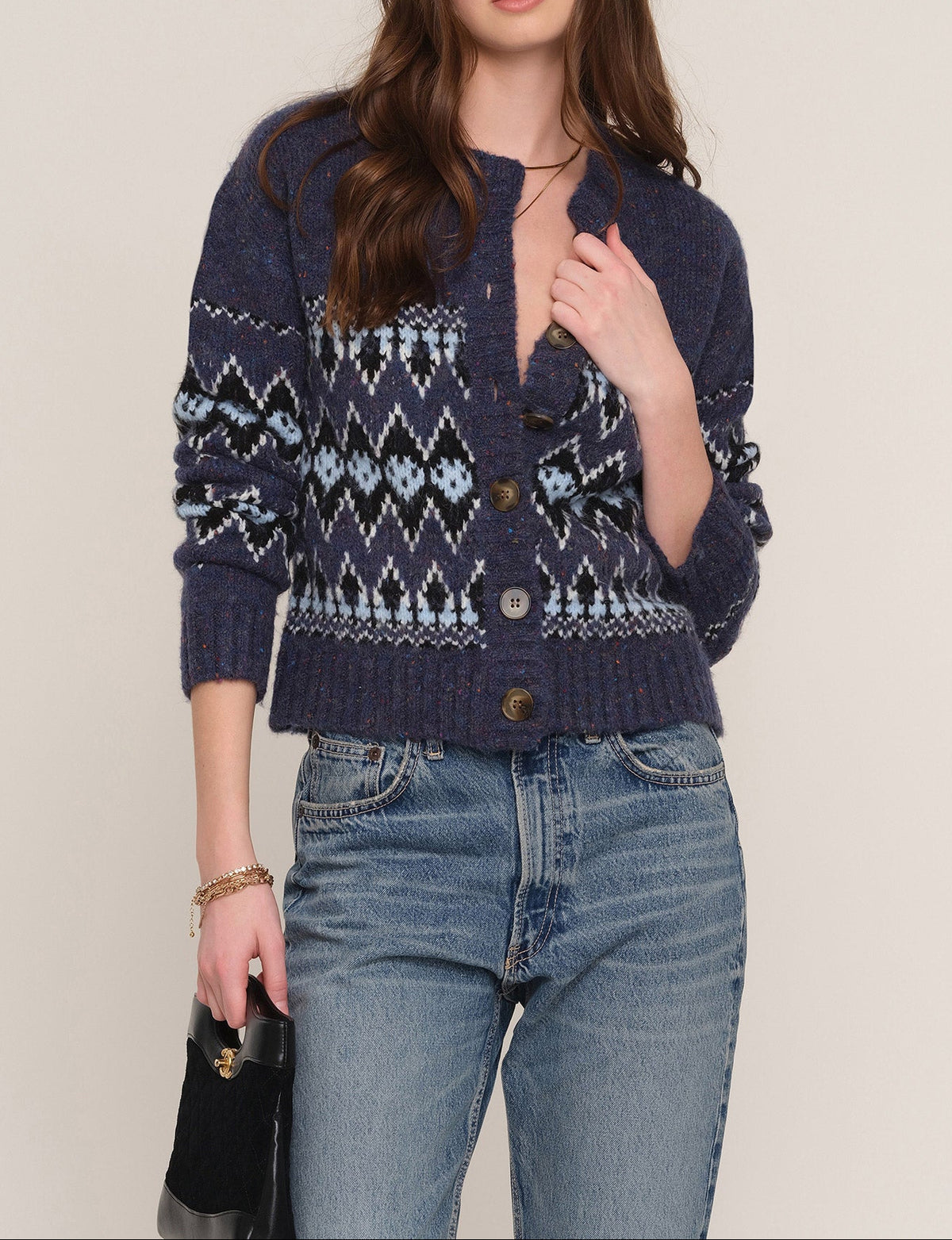 Heartloom Carlson Cardi Navy navy cozy knit cardigan womens western boutique Utah SKU 268SJ3B