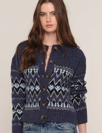 Heartloom Carlson Cardi Navy crew neck button cardigan shape womens western clothing