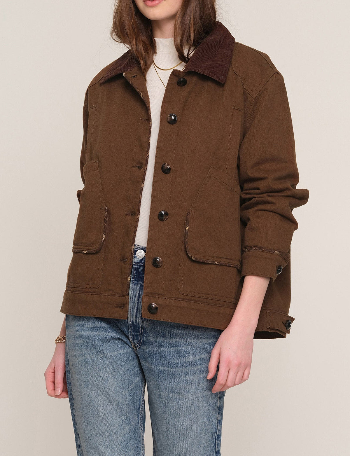 Heartloom Basha Jacket Earth earth brown washed cotton twill jacket womens western boutique Utah SKU 268U05B