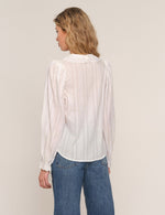 Heartloom Blythe Top Eggshell self collar trimmed with lace cowgirl style blouse Park City