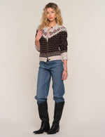 Heartloom Karisa Cardi winter floral pattern knit throughout the body