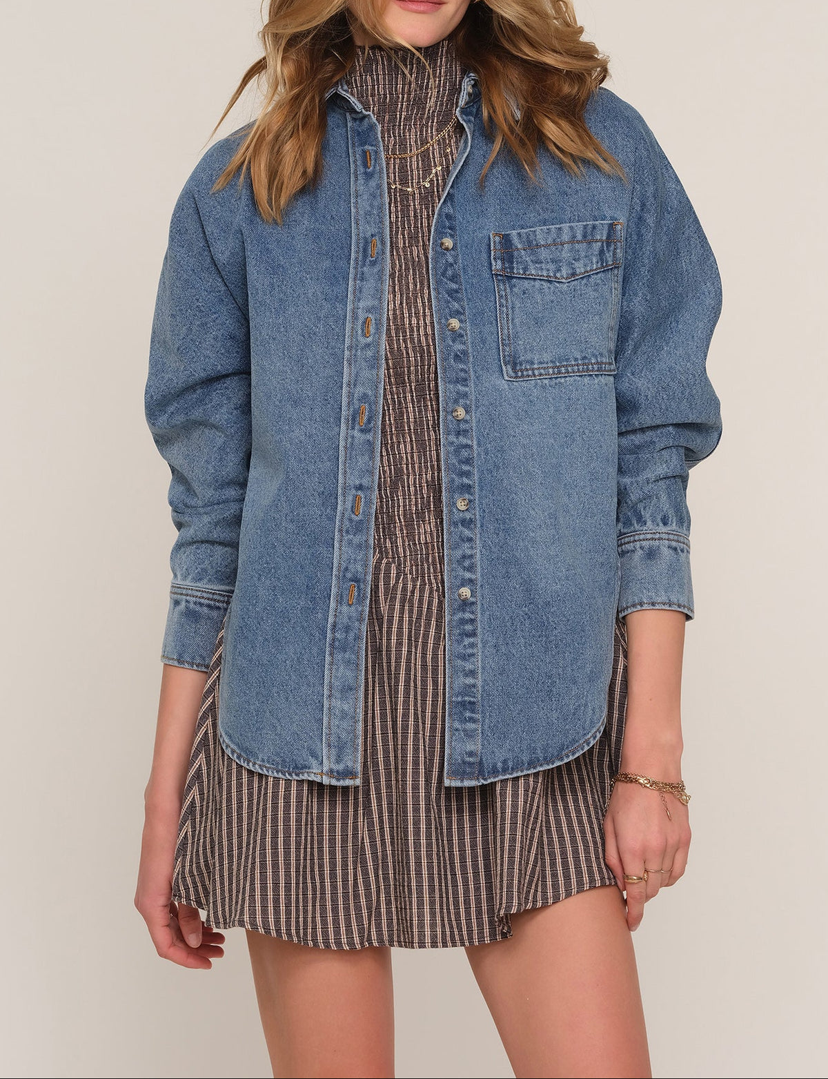 Heartloom Morocco Shirt river blue washed corduroy button up shirt womens western boutique Utah SKU 267B15A