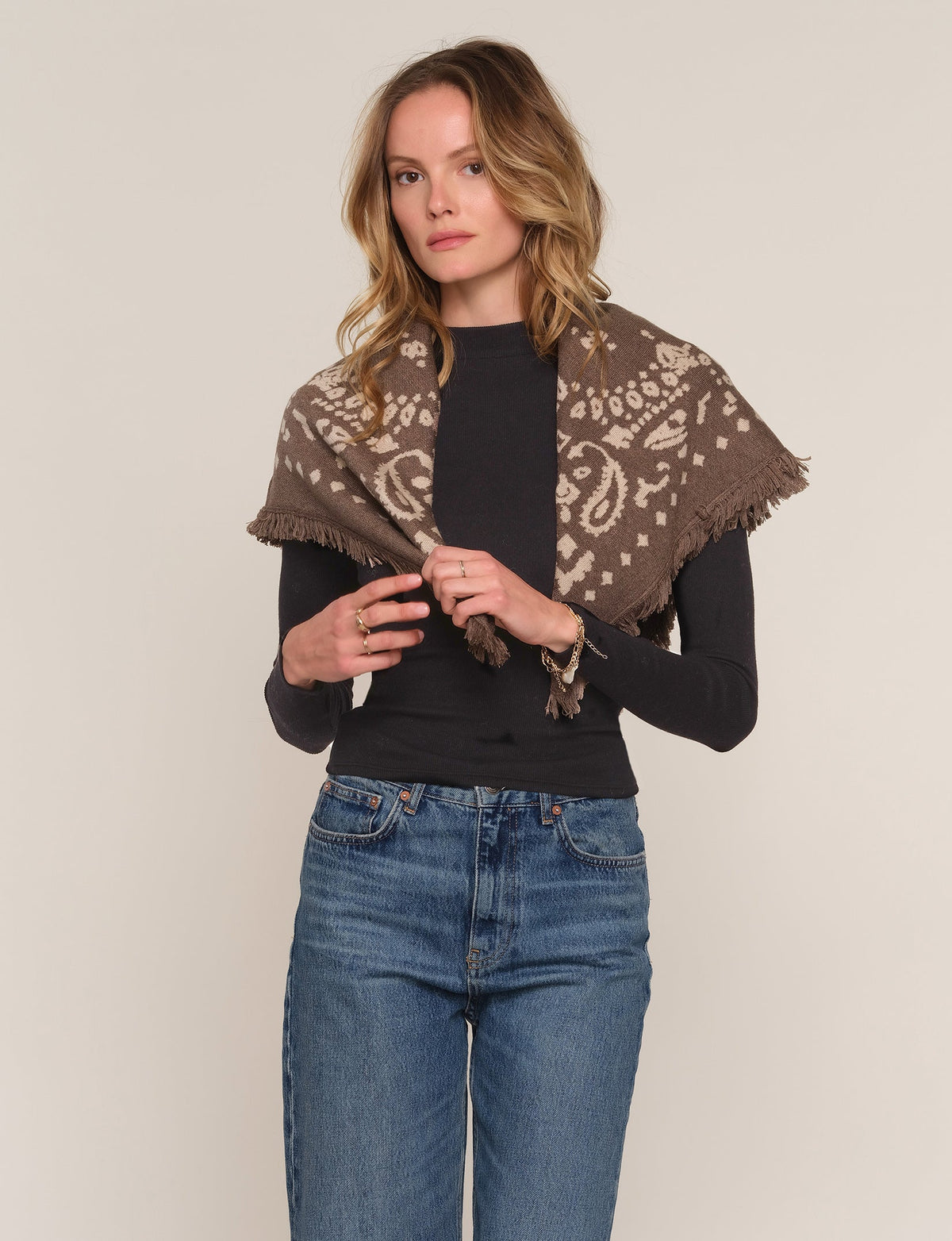 Heartloom Lummie Scarf Mink mink soft wool knit scarf womens western boutique Utah SKU 267XP1B