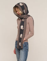 Heartloom Doria Scarf charcoal melange knit hooded scarf womens western boutique Utah SKU 267XQ7B