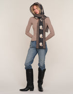 Heartloom Doria Scarf sheep jacquard pattern knit into the scarf cowgirl accessories