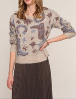 Heartloom Xena Sweater oat knit sweater with cowgirl jacquard womens western boutique Utah SKU 267SY2A