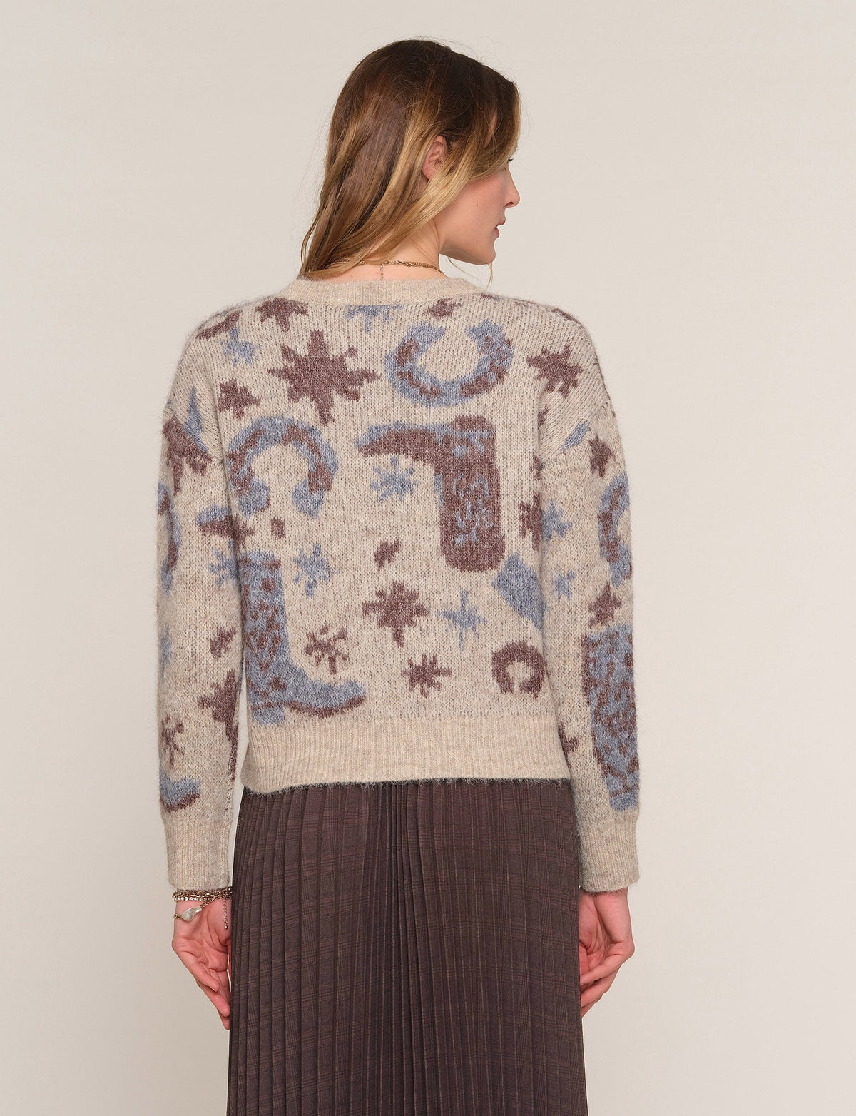 Heartloom Xena Sweater cowgirl jacquard pattern knit through the body western fashion