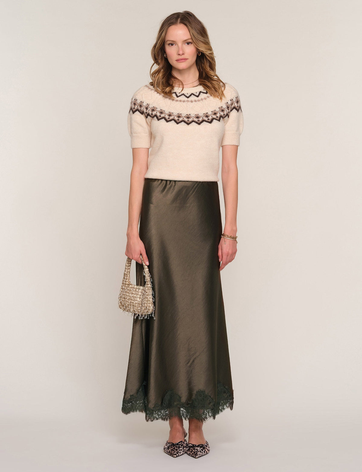 Heartloom Mara Skirt Olive olive green washed satin skirt womens western boutique Utah SKU 268RG7B