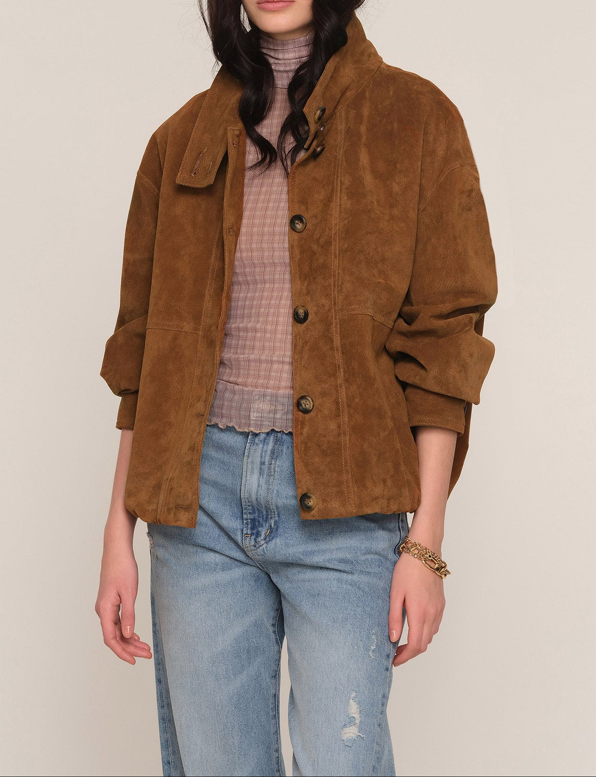 Heartloom Larissa Suede Jacket cigar brown soft suede jacket womens western boutique Utah SKU 267UK8A