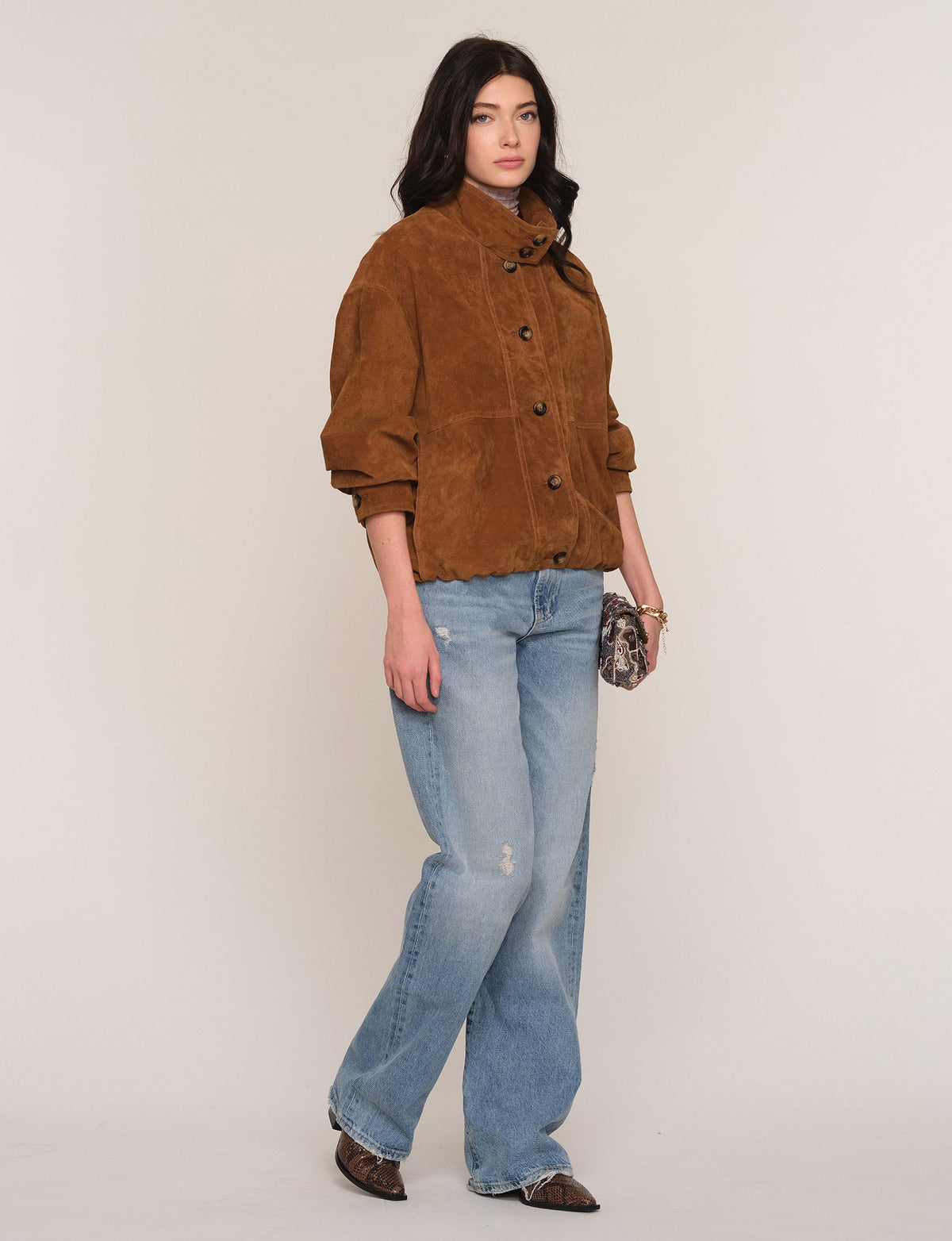 Heartloom Larissa Suede Jacket button down front closure on lux suede ranch wear