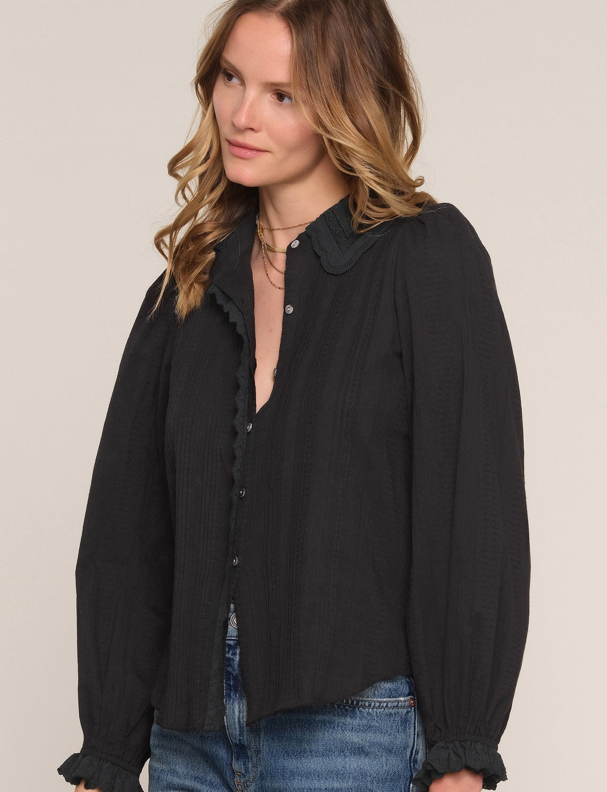 Heartloom Blythe Top Black relaxed fit feminine cut womens western clothing