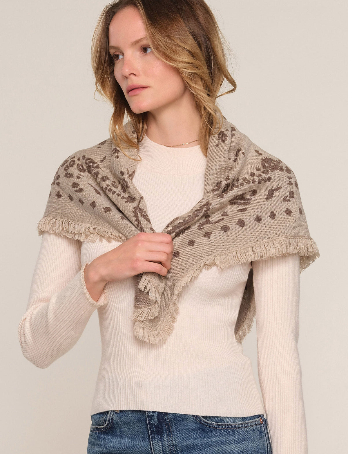 Heartloom Lummie Scarf Wheat wheat soft wool knit scarf womens western boutique Utah SKU 267XP1A