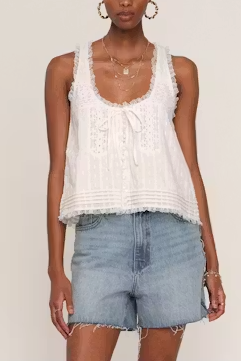 Womens sleeveless Ena Top lace white western style fashion women summer tank by Heartloom 264B13A Boltranchstore.com free shipping