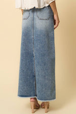 Heidi High Rise Flared Fray Hem Maxi Skirt back
