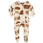 Homestead Organic Cotton Zipper Footed Romper western boutique