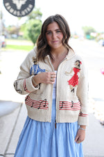 Honkey Tonk Zip Sweater Bailey Rose zip up sweater singing swing dancers sweater womens free shipping Boltranchstore.com